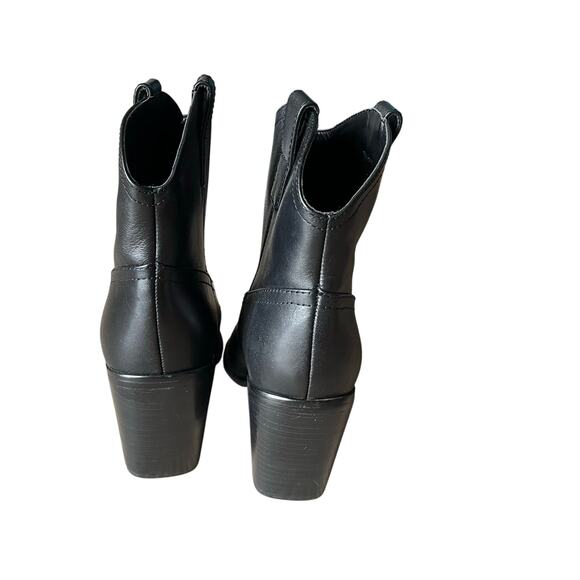 Marc Fisher Jalella Western Ankle Boot Black Women's 7.5 Cowboy Festival Leather - Picture 8 of 10